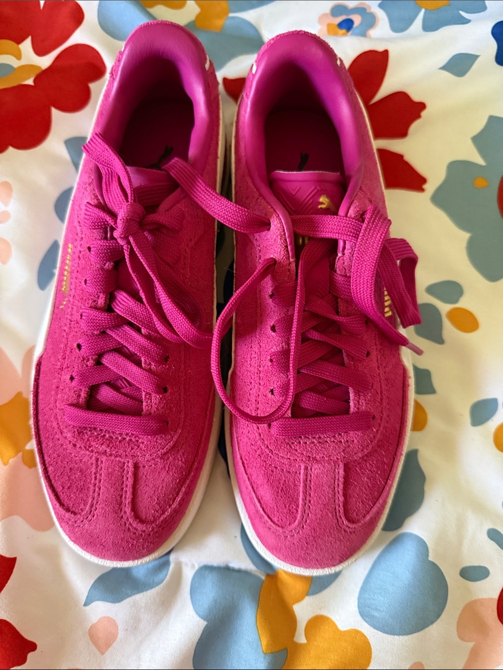 Puma Women’s Hot Pink Suede Low-Top Sneakers